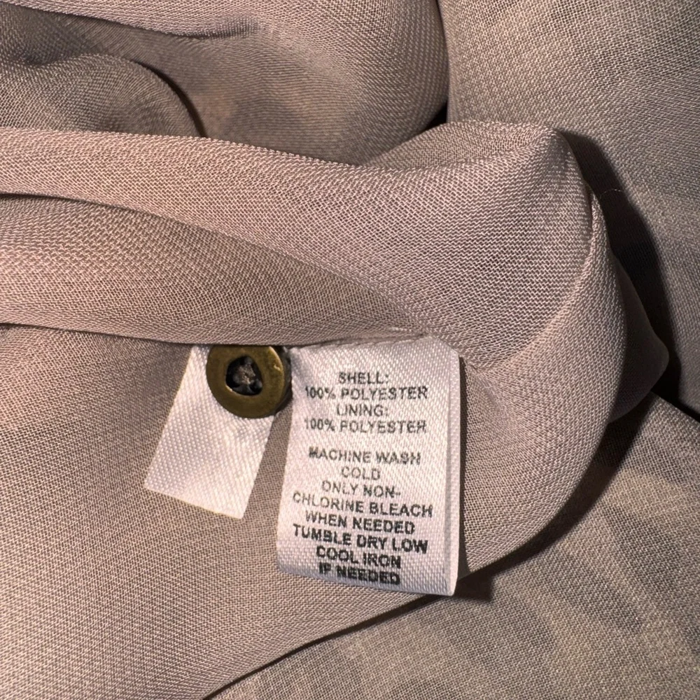 LOFT Animal Print Button-Up Belted Long Sleeve Ruffle Neck Dress Size 18 - Picture 5 of 10